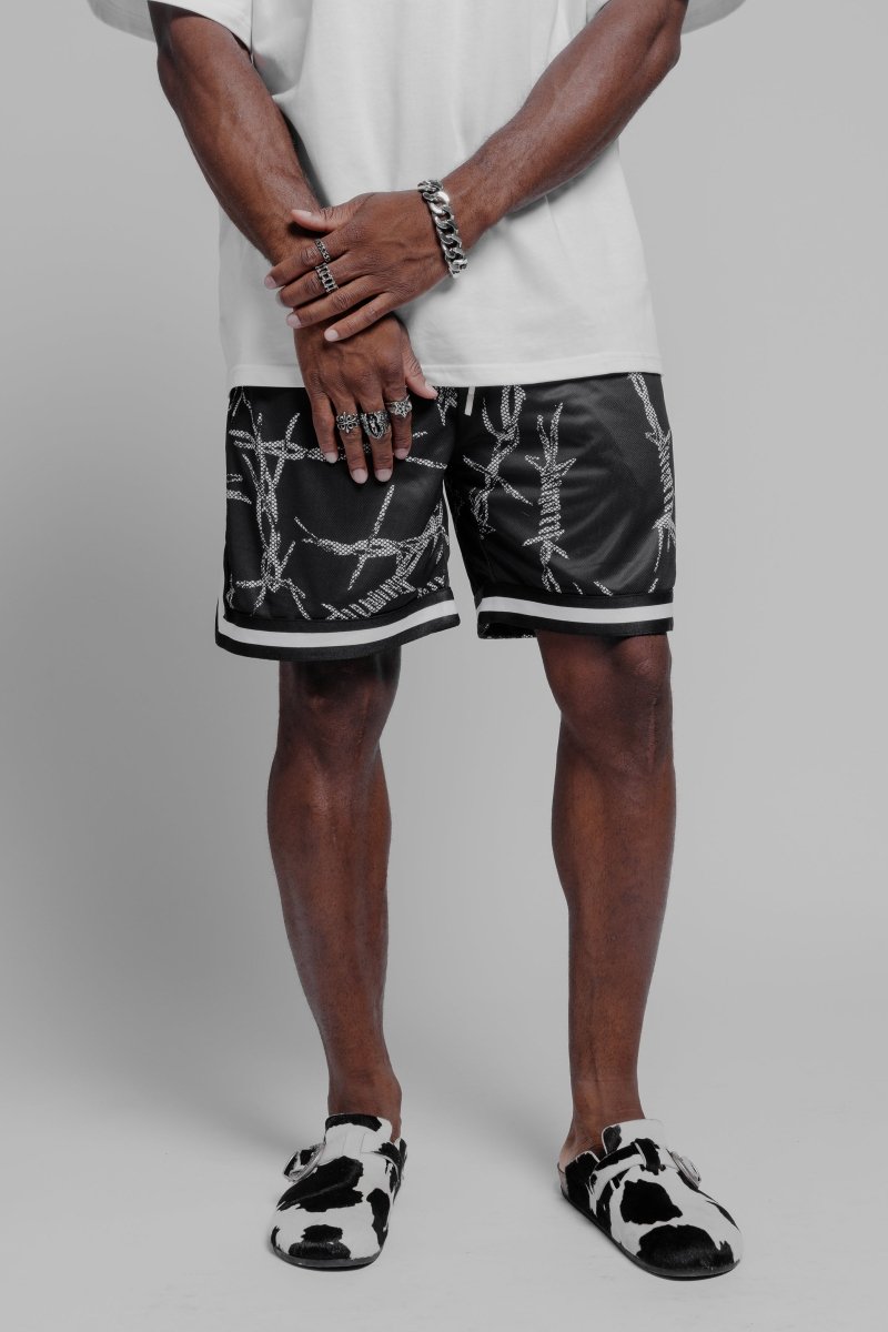 BARBED WIRE SHORTS (BLACK)