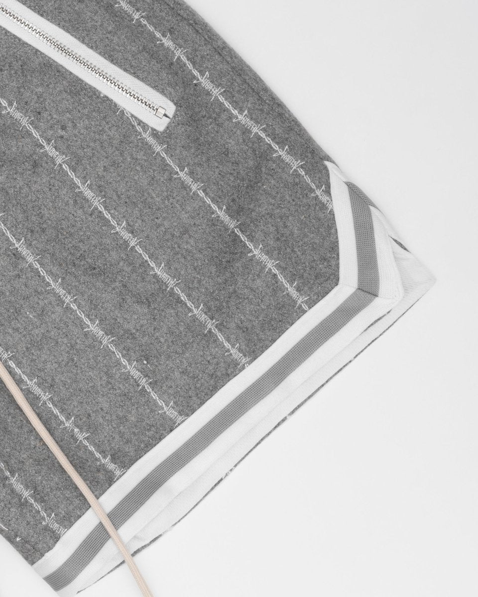 WOOL BARBSTRIPE LUXURY SHORTS (GRAY)