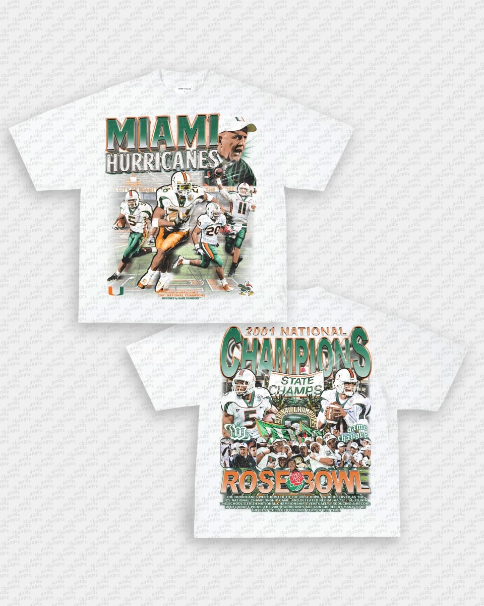 2001 NATIONAL CHAMPS - MIAMI TEE - [DS]