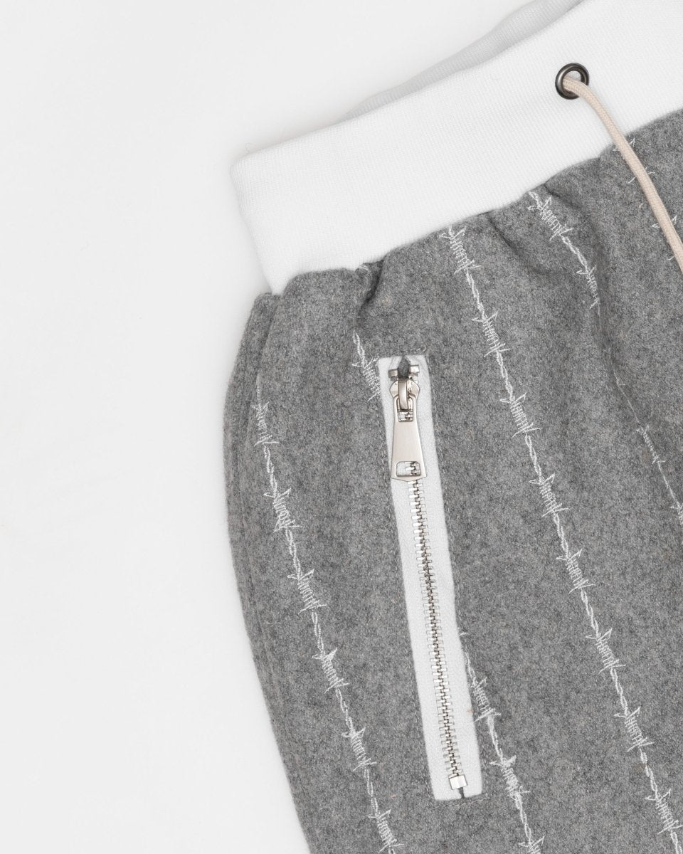 WOOL BARBSTRIPE LUXURY SHORTS (GRAY)