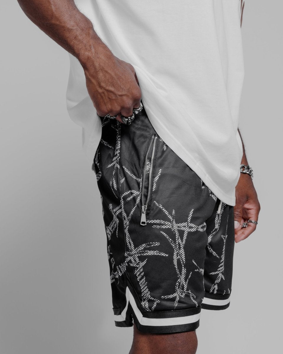 BARBED WIRE SHORTS (BLACK)